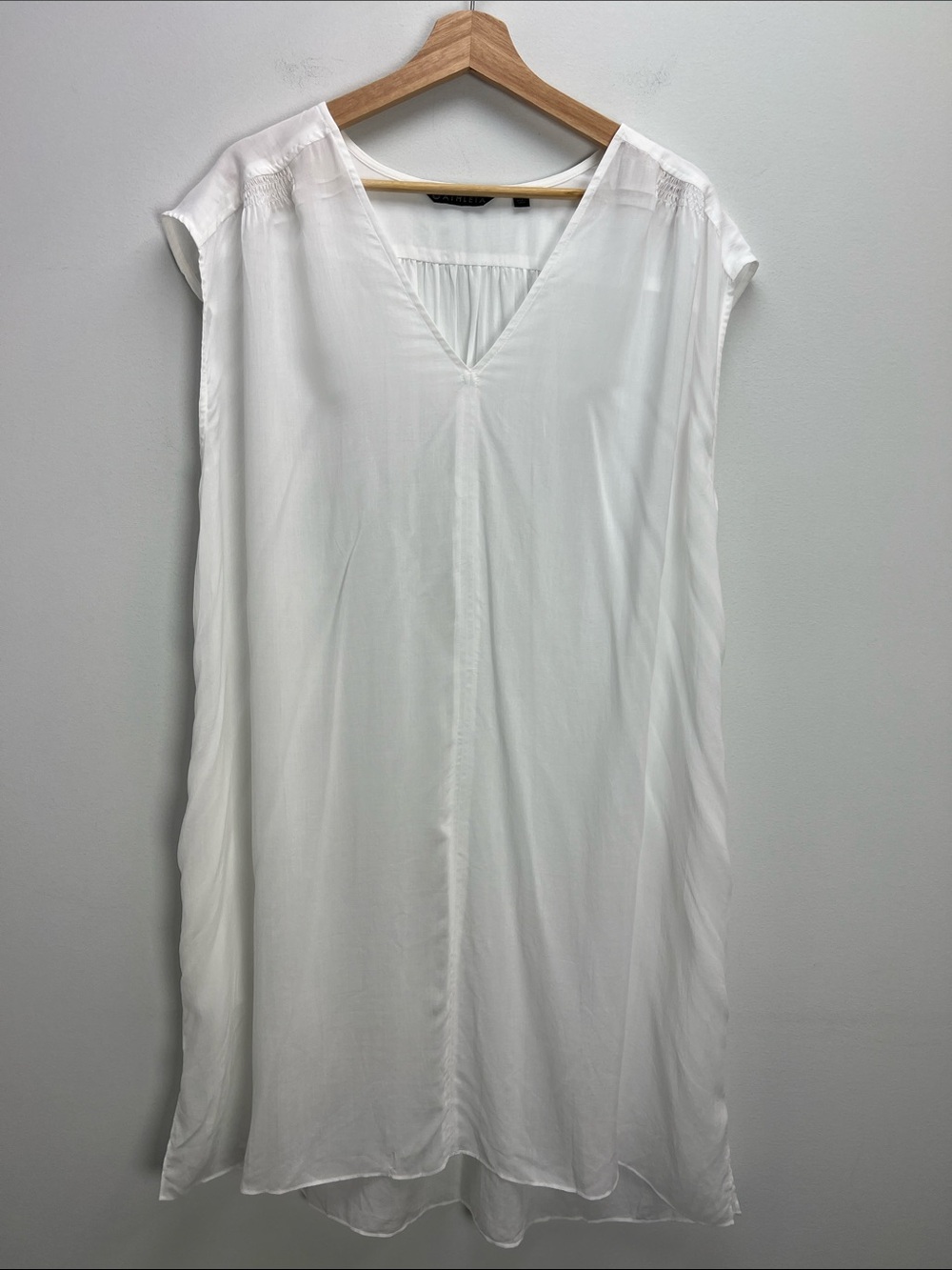 Athleta White Midi Dress Modal Lightweight Large Coastal Beachy Swim Cover Up